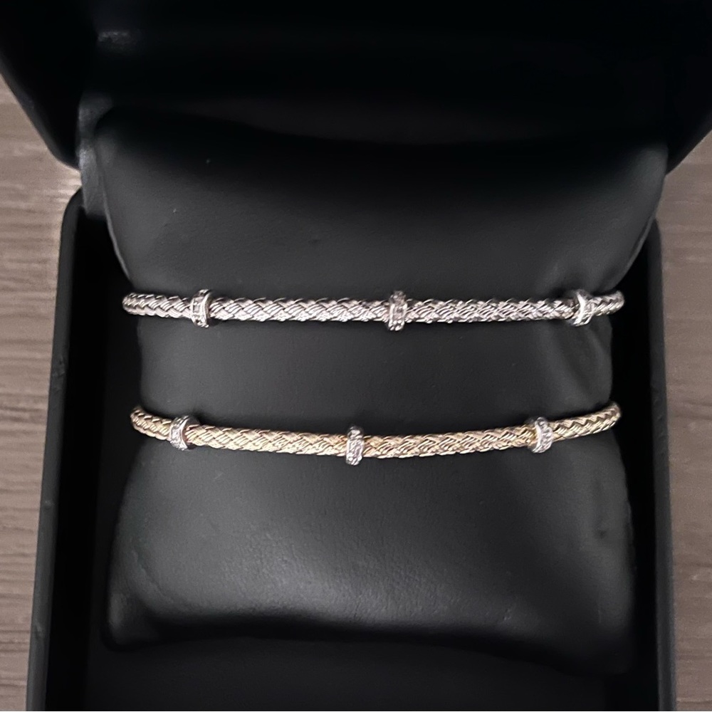 Silver and Gold Diamond Bracelet
